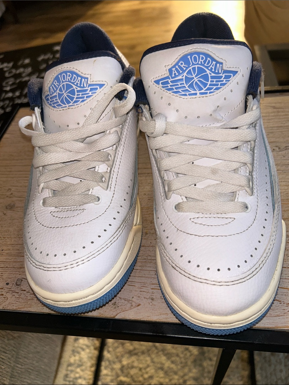 Jordan 2 Kids White and Light Blue Sneakers